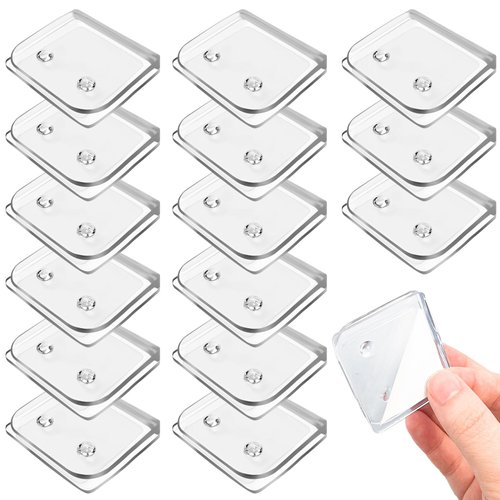15 Pcs Shower Curtain Clips Transparent Self Adhesive Shower Splash Guard Holder for Shower Liners Curtains,Easy to Install, No Tools Required (Clear)