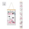 BESSLEE Canvas Kids Growth Chart for Wall, Floral Height Measurement Tracker for Baby Girl, Hanging Ruler with Removable Hook, Nursery Room Playroom Toddler Bedroom Decor, 79”x7.9” Pink