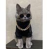 QWINEE 3Pcs Dog Hoodie Cat Apparel Dog Custume Set with Necklace and Sunglasses Pet Clothes for Puppy Small Medium Dogs Cats Multicolor S