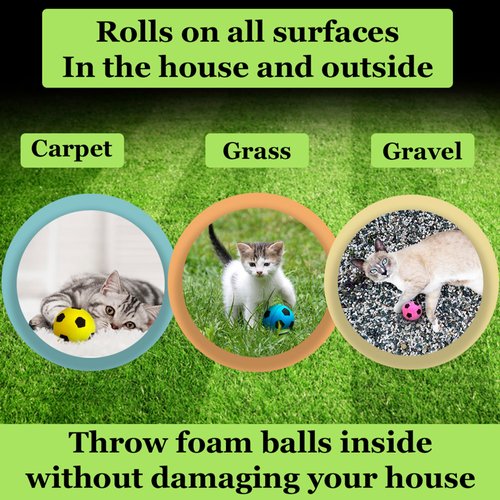 CoCoo Sponge Cat Balls, 1.5 - Inches, Soft Foam Soccer Balls for Exercise and Interactive Activity, Sturdy, Bouncy Balls for Feline (24 Pieces)