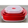 Reston Lloyd Nesting Microwave Containers, Set of 3, Adjustable Steam Vents, Airtight, Meal Prep, Durable BPA-Free Plastic- Freezer & Dishwasher Safe, Cookware & Food Storage, Anyday Cookware, Red
