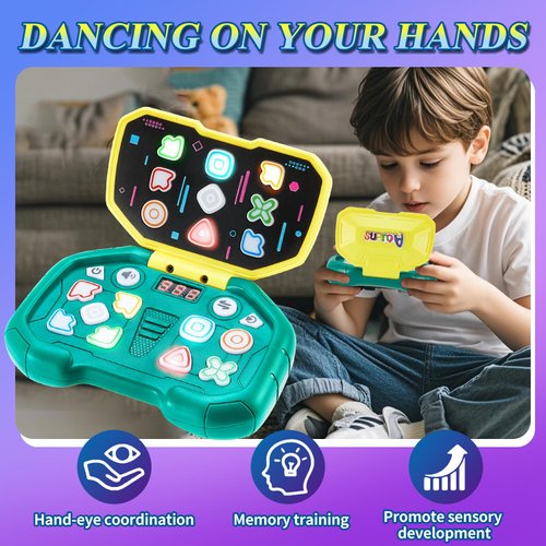 Acvens Handheld Dance Game,4 Mode,999 Level,Sensory Toys,Fast Puzzle Game,ADHD,Pop Fidget Toys for Kids Age 6-12,Birthday Gifts for Girls and Boys (Green)