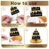 10PCS Black Gold 40th birthday decorations for Men and Women，40th birthday centerpieces for tables ，Happy 40th Birthday Centerpieces Tables Toppers，40th Birthday Table Sign Decor