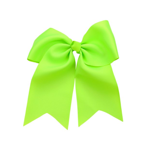 NYFASHION101 Women's Girls' Smooth Grosgrain Ribbon Bow Alligator Clip, Neon Green