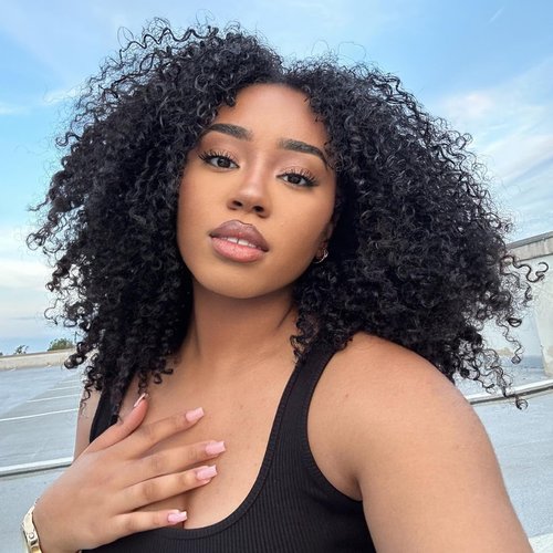 Quick Wig Curly Lace Front Wigs Short Kinky Curly Wig 13×4×1 HD Glueless Lace Curly Wig Black Synthetic Lace Wigs for Women Deep Wave Wig (1B) (Black)