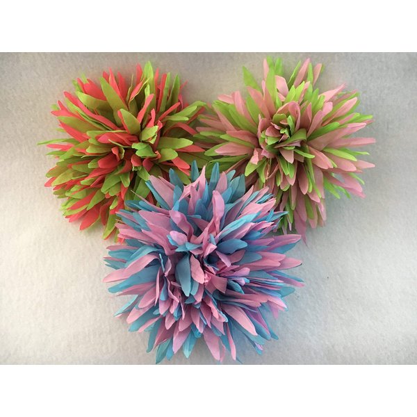 Flower Hair Clip, Flower Clip, Flower Hair Bow, Shabby Chic Flower, Green, Pink, Blue