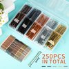 Teenitor Bobby Pins, 250Count Bobby Pins Brown for Women Girls, 2Inch Bobby Pins Black Blonde Brown Silver, Hair Pins Bobby Pins Blond Hair with Storage Box Bobby Pins Secure Hold