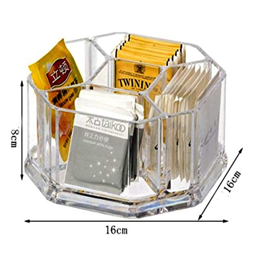 Yakri Acrylic Tea Bags Holder Coffee Sugar Bag Case Guest Room Organizer Storage Boxes-5 Department for Kitchen,Home YTBH-002