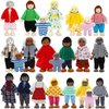 ONEST 23 Pieces Wooden Dollhouse Family Set Mini People Figures Dollhouse Dolls Wooden Doll Family Pretend Play Figures Accessories for Pretend Dollhouse Toy