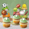 25pcs Sports Birthday Party Supplies, Football Basketball Football volleyball Cupcake Toppers Decoration, Sports Ball Game Theme Happy Birthday Cupcake Toppers Men Boys Decorations (Sports)