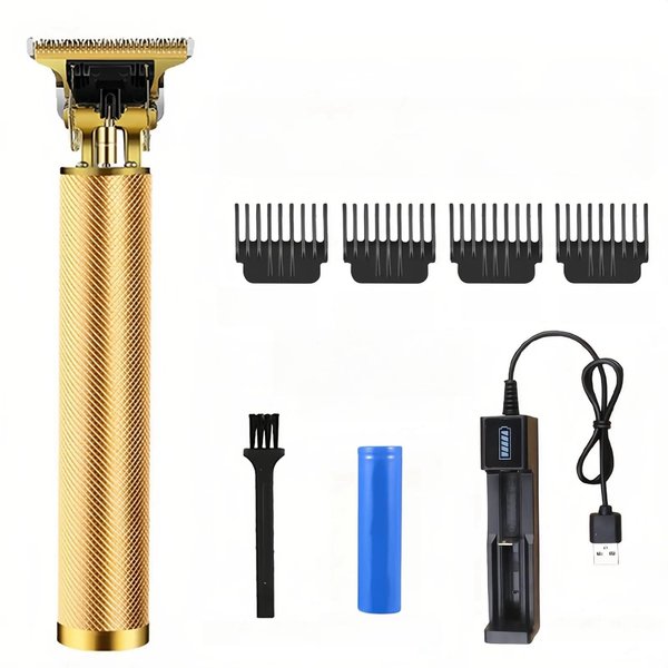 FXLCMUS Gold Edition Hair Clippers - Professional Cordless Shaver Rechargeable Set with Comb Attachments and Cleaning Brush, Ideal for Hair Cutting and Beard Trimming