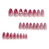 24 Pcs Ombre Red Press on Nails Short Almond - SHANRUN Halloween Fake Nails Press ons Nail Art Tips Glue on Nails Full Cover Acrylic False Nails with 3D Heart Spider Web Charms Design Stick on Nails
