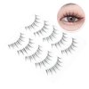 Lashes Natural False Eyelashes Soft Faux Mink Wispy Lashes 13mm False Lashes Chiref Fluffy Curly False Eyelashes Natural Look Lashes 3D 5 Pairs A08-Airiness