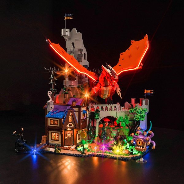 Hilighting Upgraded Led Light Kit Compatible with Lego Dungeons & Dragons: Red Dragon's Tale Building Set, Lights Decoration Compatible with Lego 21348 (Model Not Included)