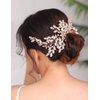 Denifery Rose Gold Bridal Hair Comb Sparkly Rhinestones Wedding Hair Comb Pearl Bridal Headpiece Rose Gold Hair Accessories for Women and Girls (Silver)