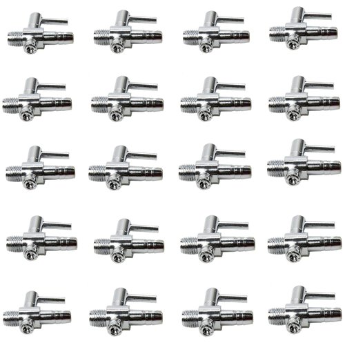 AQUANEAT Aquarium Metal Gang Valves, Air Flow Control Valves, 1 Way Thread Valves, Manifolds Air Distributor for Air Pump,20pcs