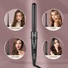 5-in-1 Curling Wand Set - Curling Iron Interchangeable Ceramic Barrels (0.35-1.25 Inch) - Fast Heating Hair Curler Kit with Protective Glove & 2 Clips - Ceramic Coated for Damage-Free Styling.