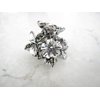 Generic Small mini silver metal gray flower butterfly crystal hair claw clip bridal clip
