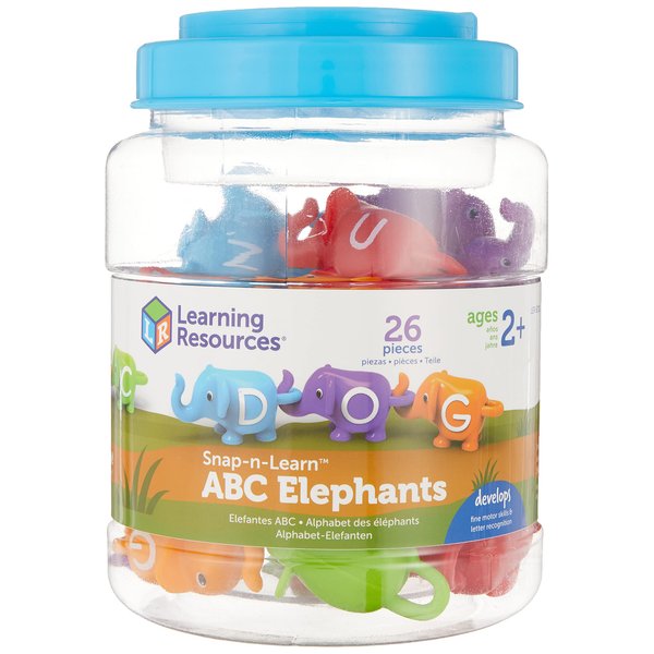 Learning Resources Snap-n-Learn ABC Elephants, Educational Toys, Alphabet Elephant Toy, Fine Motor Toys, Counting and Sorting Toys, Ages 2+