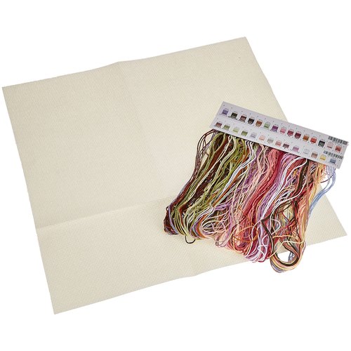 DIMENSIONS 35229 Passion Flower Angel' Counted Cross Stitch Kit, 14 Count Ivory Aida, 11" x 11"