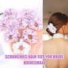 CIEHER 8 Pcs Hair Scrunchies for Bachelorette Party Favors, Bridesmaid Scrunchies Bachelorette Party Hair Ties, Bridal Shower Decorations Bride Bridesmaid Proposal Gifts (White & Purple)