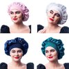 Tergy 12pcs Satin Bonnet Caps for Women Solid Color Hair Bonnets for Sleeping Elastic Band Bonnet Hats for Black Women Hair Care