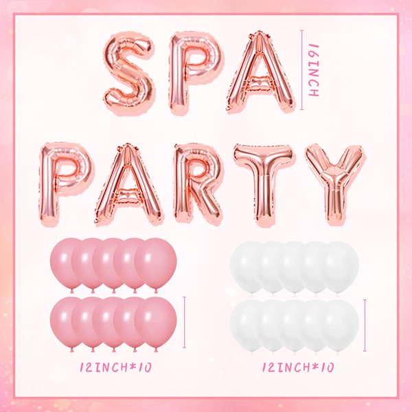 LaVenty 13 PCS Spa Party Balloons Spa Party Decoration Nail Polish Banner Spa Party Banner Spa Theme Birthday Party Salon Party Decoration Makeup Party Decoration