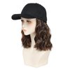 AliRobam Hat with Natural Wave hair Extensions attached for woman Baseball cap wig Short Mixed Brown Bob Hairstyle Adjustable Wig (Mbrown)