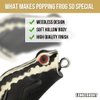 Lunkerhunt Frog Fishing Lure for Bass Fishing | Popping Frog 0.5 oz | Topwater Fishing Bait with Weedless Hooks, Hollow Body (Bark)