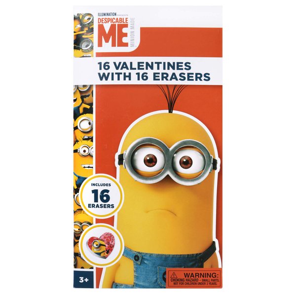 Paper Magic Group Despicable Me Minions Valentine's Day Cards and Erasers for Kids, 32 Piece