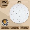 Juvale 100 Pack Round Air Fryer Liners with Holes for Air Fryer Basket, Dumpling Paper, 8-Inch Perforated Bamboo Steamer Liner Sheets for Air Frying, Steaming, and Baking (White)