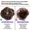 Bella Hair 100% Human Hair Scrunchies Messy Bun Hair Piece for Women Wavy Curly Up-Do Chignon Extensions (#99J Red Wine/#118 Burgundy)