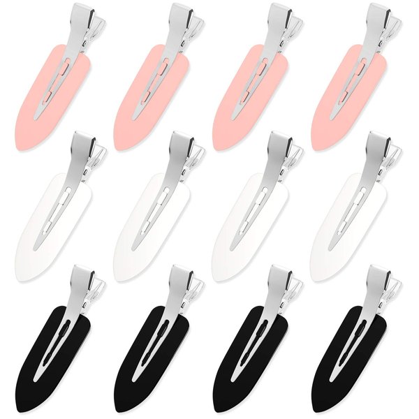 No Crease Hair Clips, 12Pcs No Bend Hair Clips Makeup Flat Hair Clips for Styling Sleeping Makeup Application
