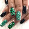 St. Patrick's Day Nail Glitter Sequins Green Clover Nail Sequins Nail Art Supplies 3D Holographic Lucky Shamrocks Glitter Sequins Design for Acrylic Nail Decals for Women's Nail Supplies 6 Grids