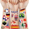 National Flag Temporary Tattoo For Adults And Kids, 36 Sheets World Cup Fake Tattoos, 9 Country National Flag Tattoo for Football Match Marathon Games Party