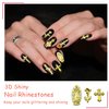 72pcs Virgin Mary 3D Gold Nail Charms Set Including Gold Cross, Heart, Jewels, Rose and Virgin Mary Accessories, for Y2K 3D Chrome Nail Art Supplies Art Craft DIY Decoration