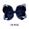DEEKA 16 PCS 4" Hand-made Hair Bow Grosgrain Ribbon Solid Color Hair Bow Alligator Clips Hair Accessories for Little Teen Toddler Girls -Navy Blue