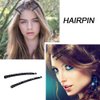 DPWOUM 2Pcs Black Pins,Hair Styling Pins,Shiny Hair Pin,Hairpin,Sparkly Hair Decoration for Women Clip Bangs Metal Hair Clip Hair Pins Hair Accessories