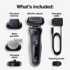 Braun Electric Razor for Men, Waterproof Foil Shaver, Series 5 5050cs, Wet & Dry Shave, with Beard Trimmer and Body Groomer, Rechargeable, Charging Stand Included, Blue