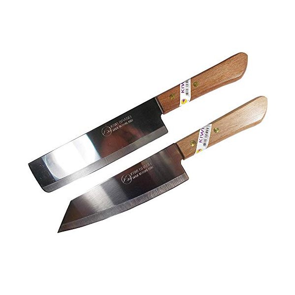 Kiwi Knife Cook Utility Knives Cutlery Steak Wood Handle Kitchen Tool Sharp Blade 6.5" Stainless Steel 1 set (2 Pcs) (No.171,172)