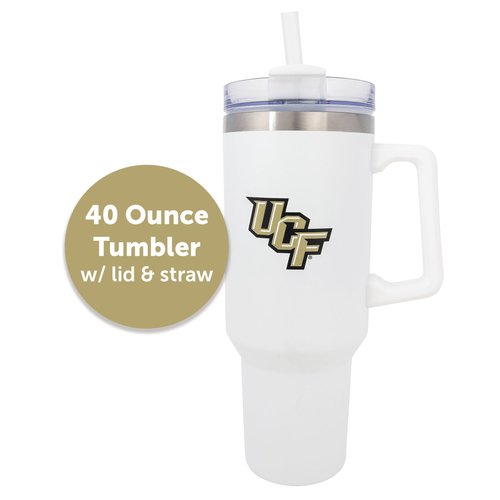 Desert Cactus UCF University of Central Florida Knights Large Insulated Stainless Steel Handle Lid Straw Reusable Double Walled Cup Hot Cold Drinkware Laser Etched (40oz Ounce Rally Tumbler Design B)