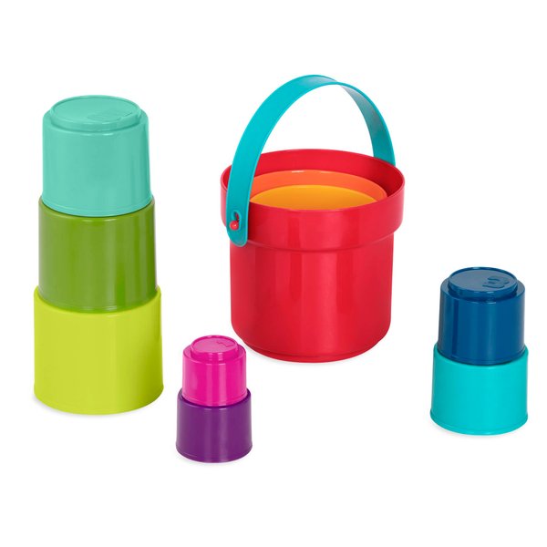 Battat – Stacking Toy – Educational & Dexterity Toy – Nesting Cup Playset – Water & Beach Toys – 18 Months + – Stack Up Cups, Medium