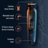 King C. Gillette Cordless Beard Trimmer for Men, Kit includes 1 Trimmer, 3 Interchangeable Combs, 1 Cleaning Brush, 1 Charger, 1 Travel Bag, BLUE