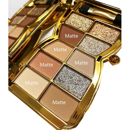 UIFCB Glitter Eyeshadow Palette,10 Colors Sparkle Shimmer Eye Shadow Highly Pigmented Long Lasting Makeup Set Gold (Type 10)