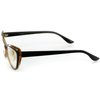 Incredible Bargains Colorful Two Tone Cat Eye Reading Glasses for Women (Brown +1.00) Carrying Case Included