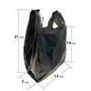 Homerite Grocery Shopping Plastic T-shirt Bags Plain 12" x 7" x 21" (Black, 150)