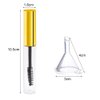 2Pcs 10ml Empty Mascara Tube with Eyelash Wand,Golden Eyelash Cream Container Bottle with Funnels Transfer Pipettes for Applying Castor Oil and DIY Cosmetics