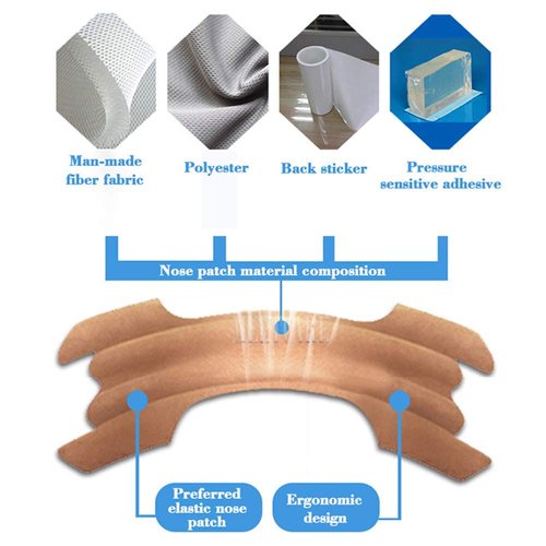 RZJZGZ Anti Snoring Nasal Strips Medium Better Breathe Anti Snoring Improve Sleeping Nasal Pads(55 * 16mm) (100Pack)