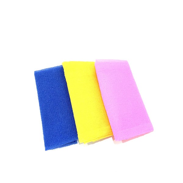 Back Scrubber Exfoliating Wash Cloth Beauty Wash Cloth Body Scrub Shower Cloth (Pink), Blue, Yellow, Pink, 11'' x ''39''