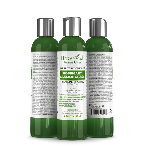 Rosemary & Lemongrass Anti-Hair Loss Shampoo - Promotes Hair Growth and Thickening for Women & Men, Suitable for Hair Growth